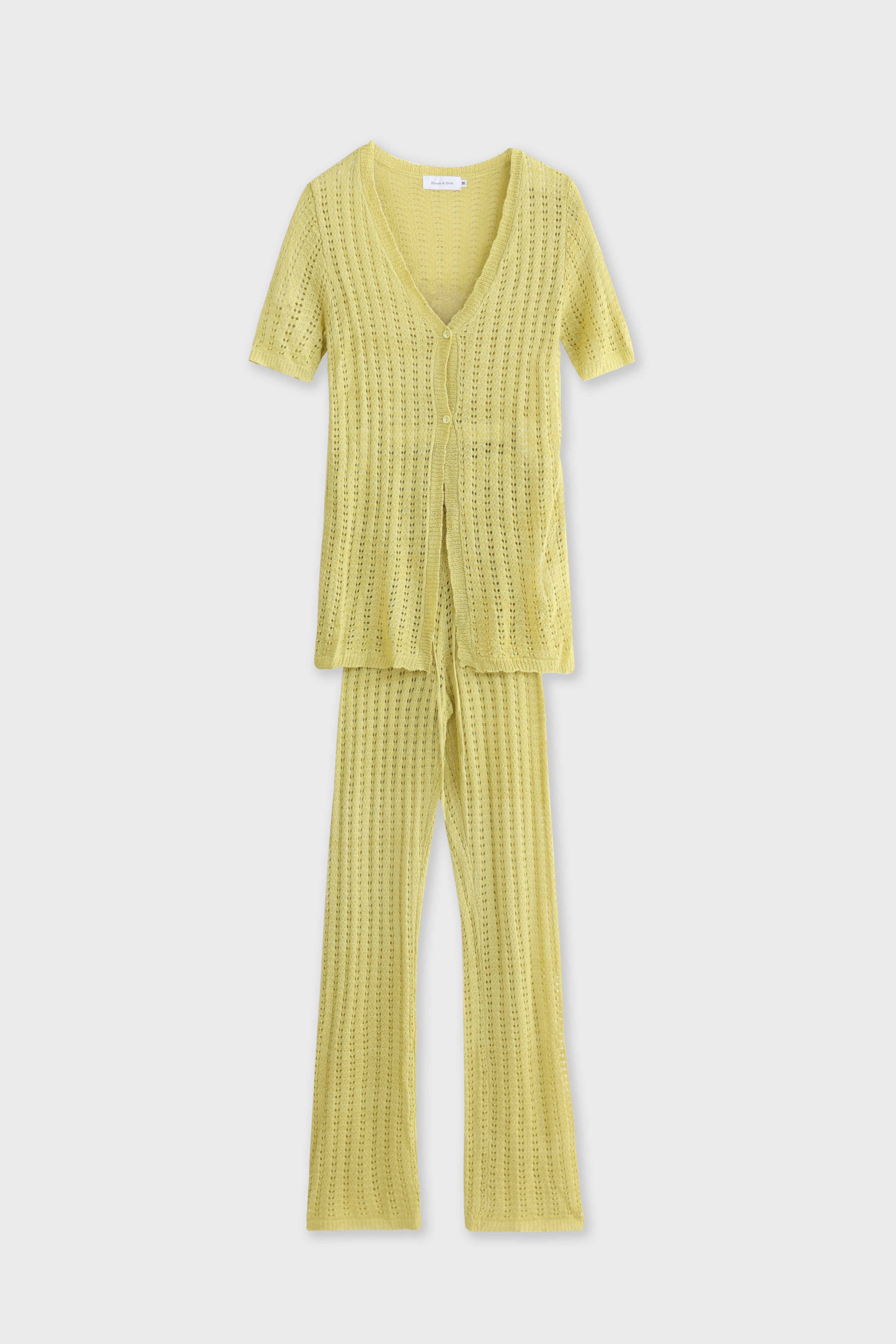 Haven & Drift White Open-Knit Longline Top & Matching Flare Pants - Premium Resort Beach Set - Image 11
