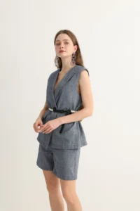 Blue Vest and Shorts Set - Image 9