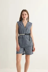 Blue Vest and Shorts Set - Image 7
