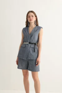 Blue Vest and Shorts Set - Image 6