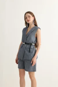 Blue Vest and Shorts Set - Image 4