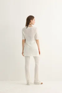 Open-Knit Beach Set with Flare Pants - Image 3