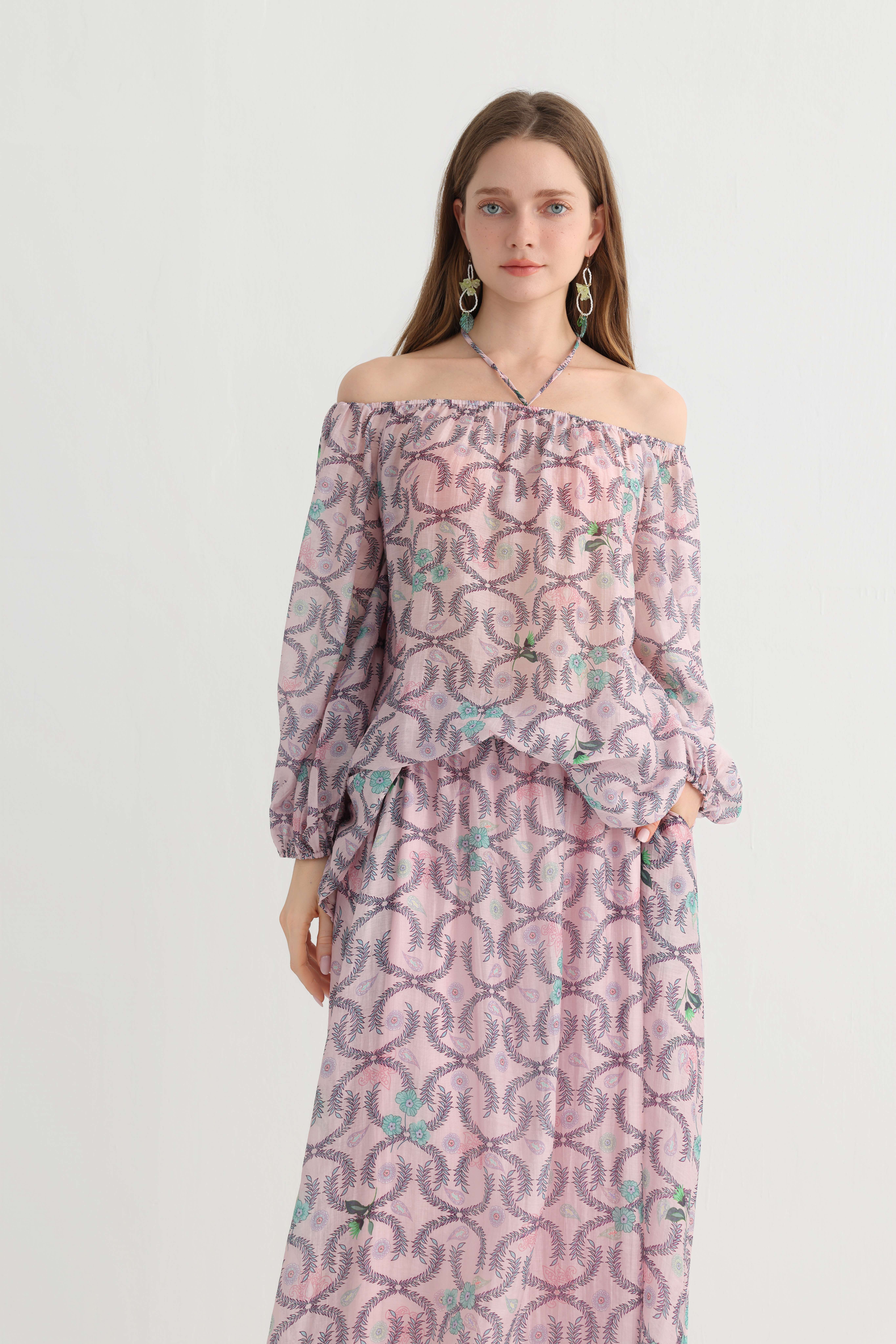 Original Design Off-Shoulder Floral Resort Maxi Dress forWomen - Lightweight Bohemian Style, Elegant Beach,Travel & Vacation Wear Essential - Image 3