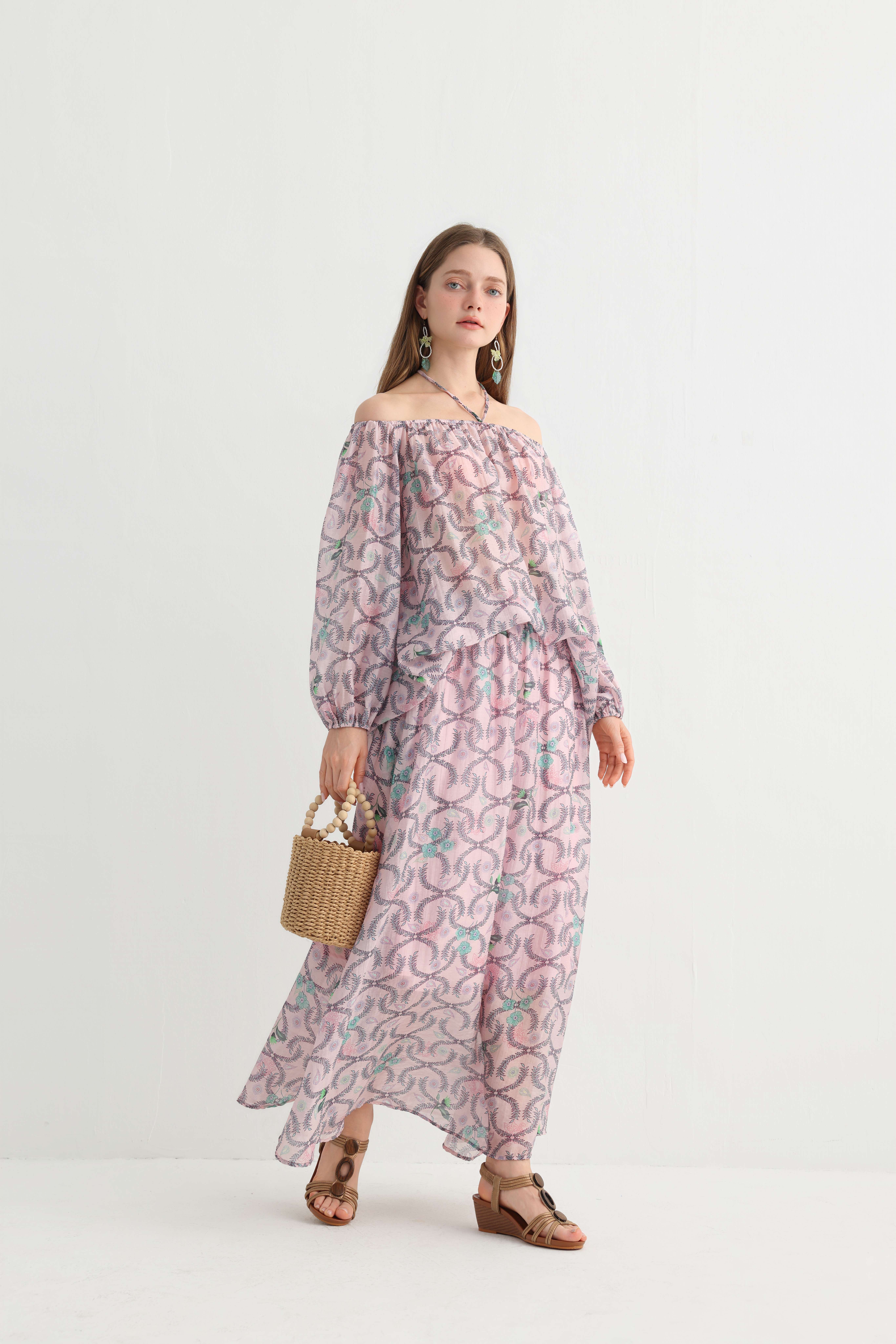 Original Design Off-Shoulder Floral Resort Maxi Dress forWomen - Lightweight Bohemian Style, Elegant Beach,Travel & Vacation Wear Essential - Image 7