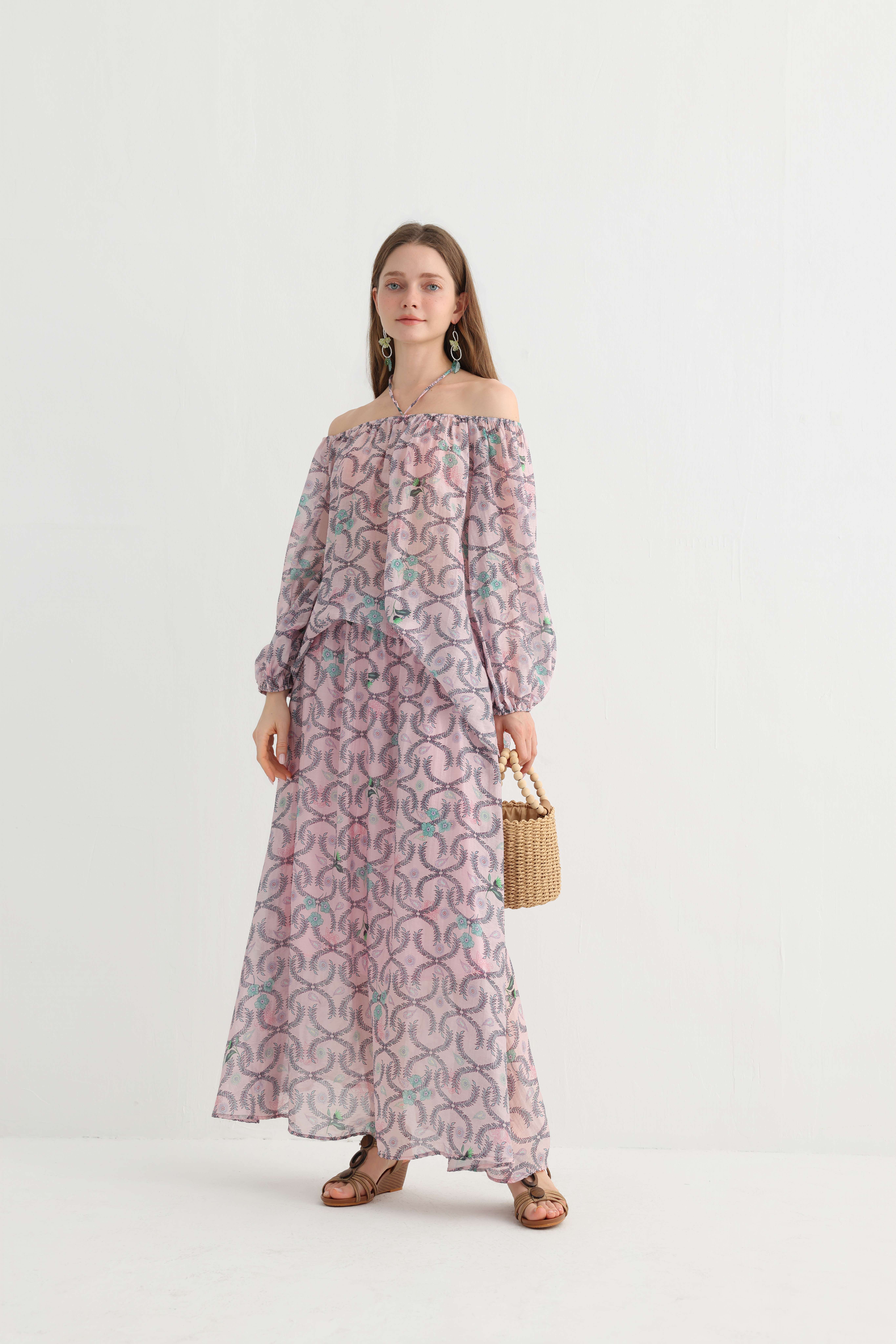 Original Design Off-Shoulder Floral Resort Maxi Dress forWomen - Lightweight Bohemian Style, Elegant Beach,Travel & Vacation Wear Essential - Image 8