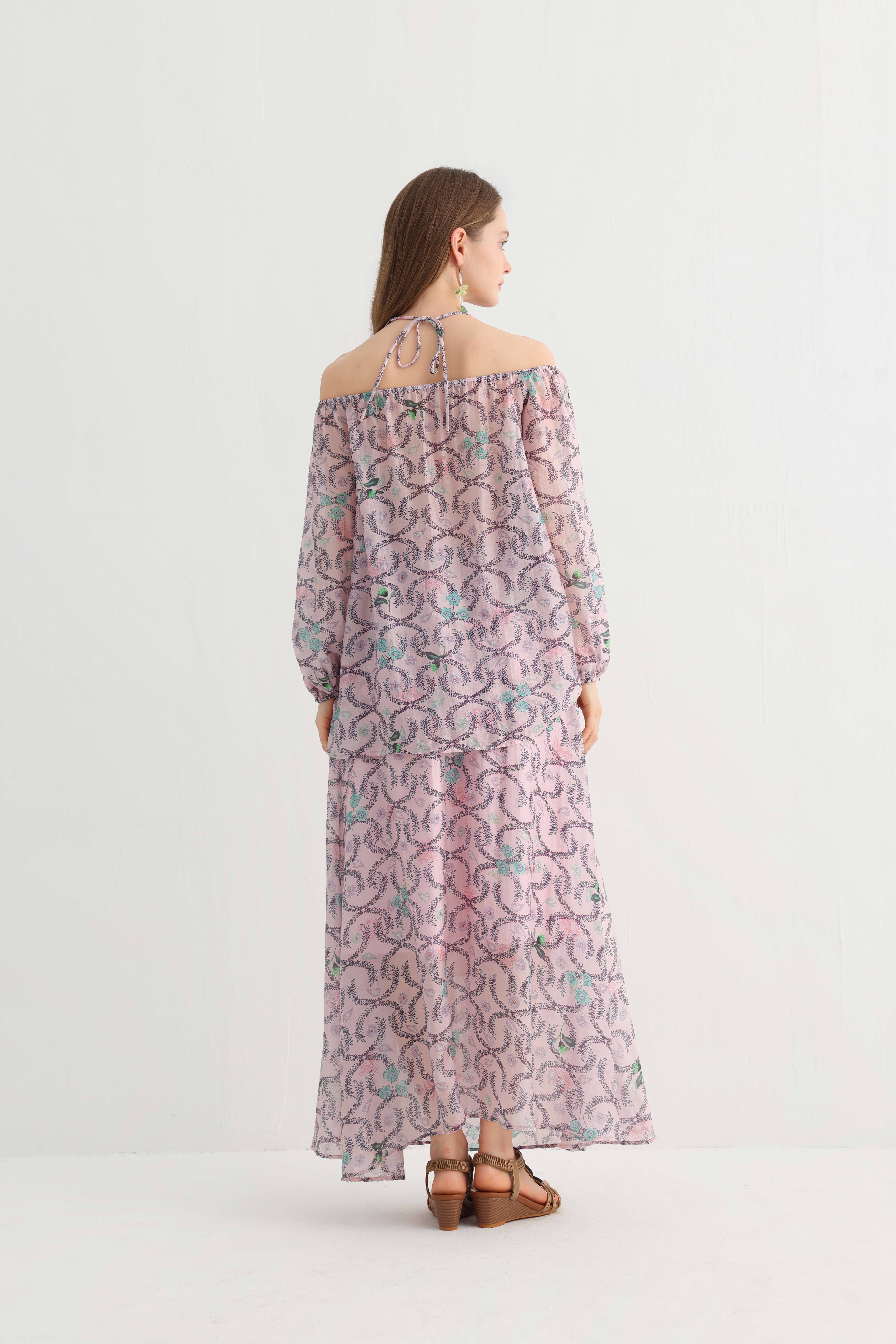 Original Design Off-Shoulder Floral Resort Maxi Dress forWomen - Lightweight Bohemian Style, Elegant Beach,Travel & Vacation Wear Essential - Image 9