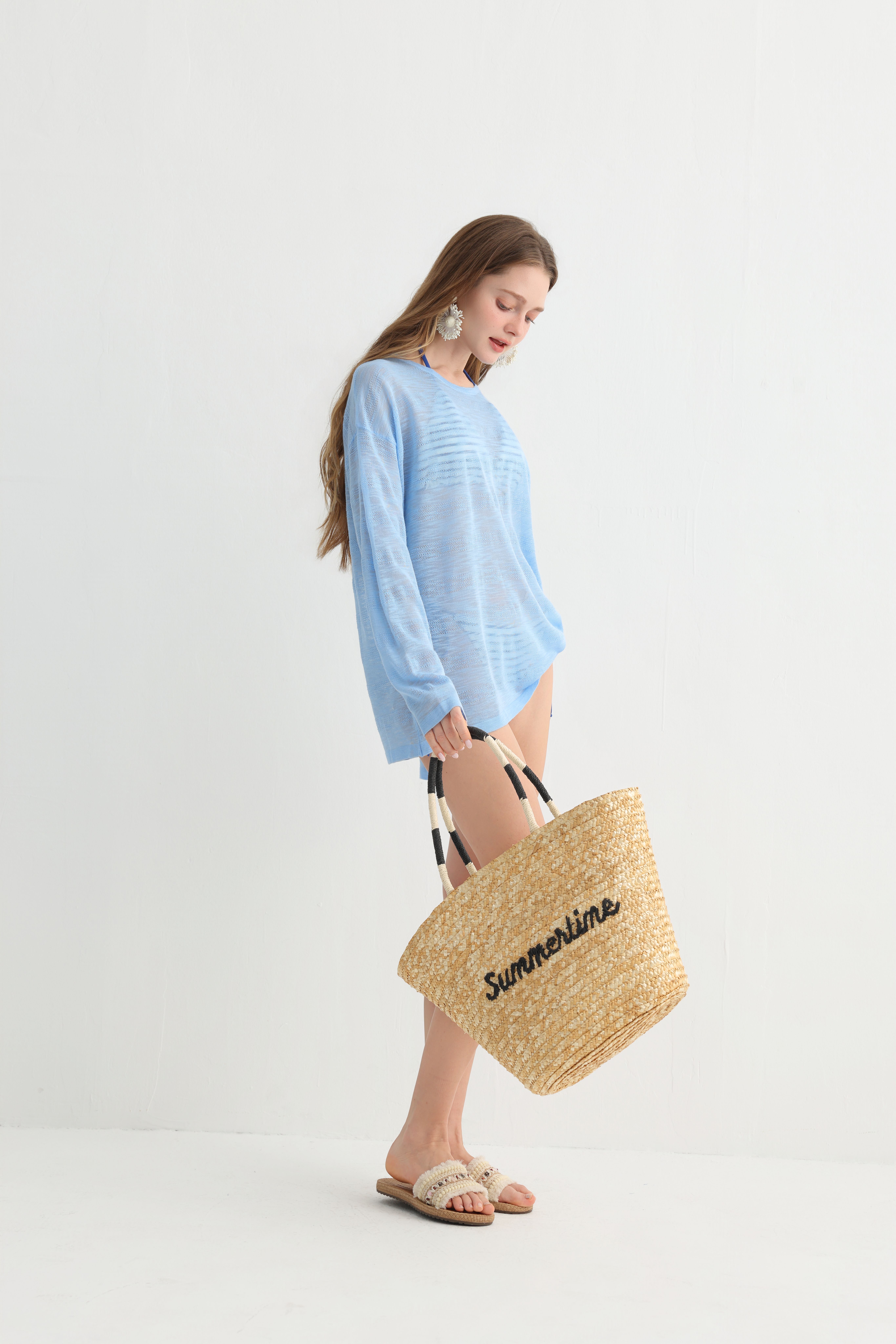 Original Design Sheer Knit Beach Cover Up WomenCasual Loose Cardigan Vacation Summer Comfort Outerwear - Image 5