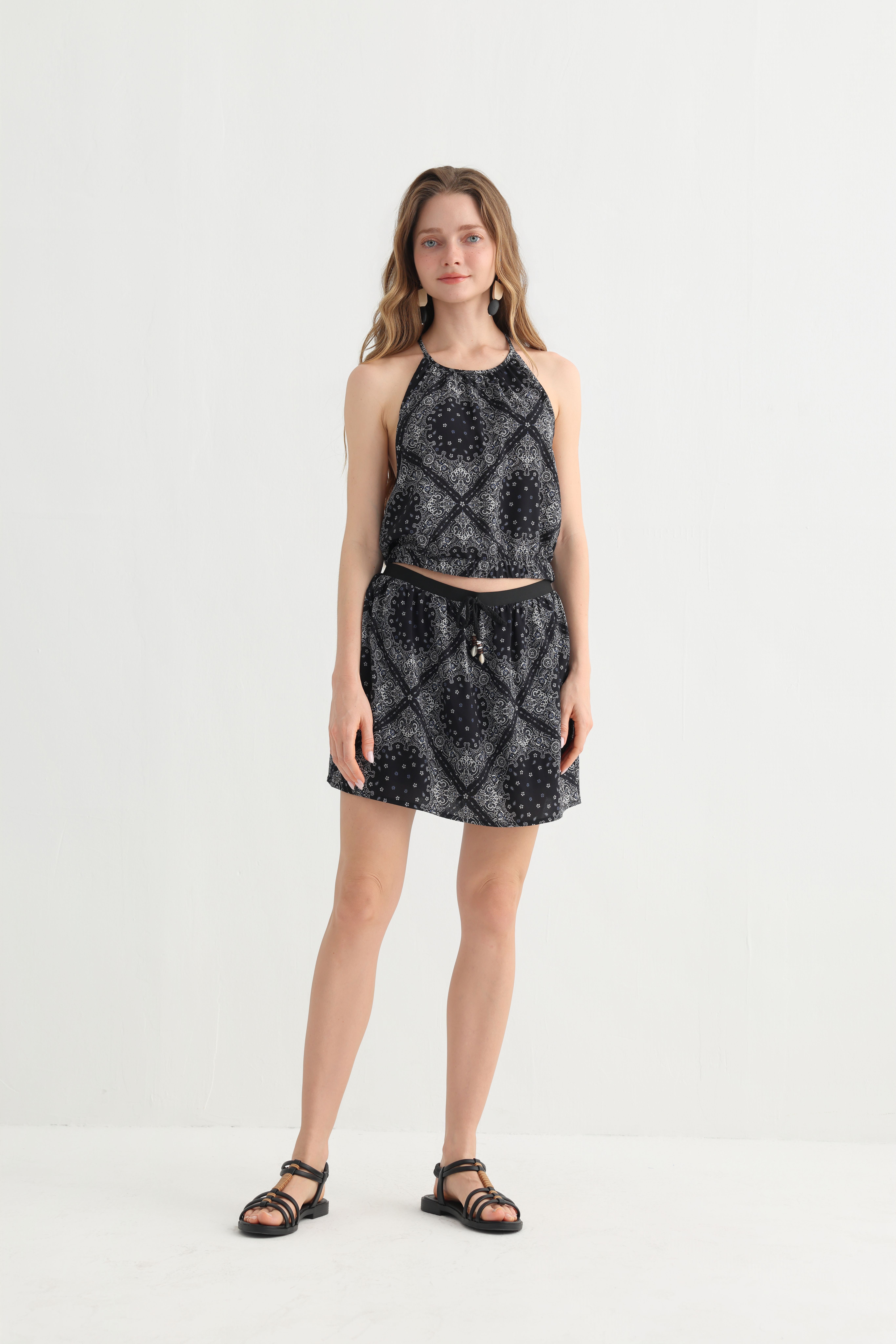 Original Design Bohemian Printed Halter BacklessShoulder Dress - Stylish Summer Casual Wear - Image 4