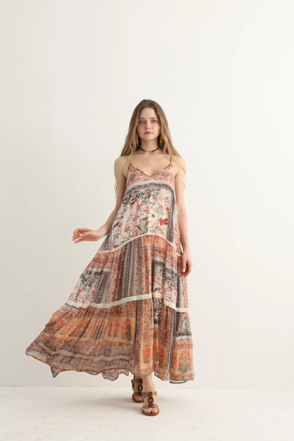 Haven & Drift Women's Boho Floral Print Vacation Dress - Flowy Tiered Maxi Dress - Image 2