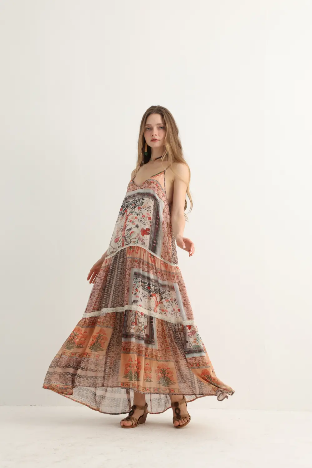 Haven & Drift Women's Boho Floral Print Vacation Dress - Flowy Tiered Maxi Dress - Image 12