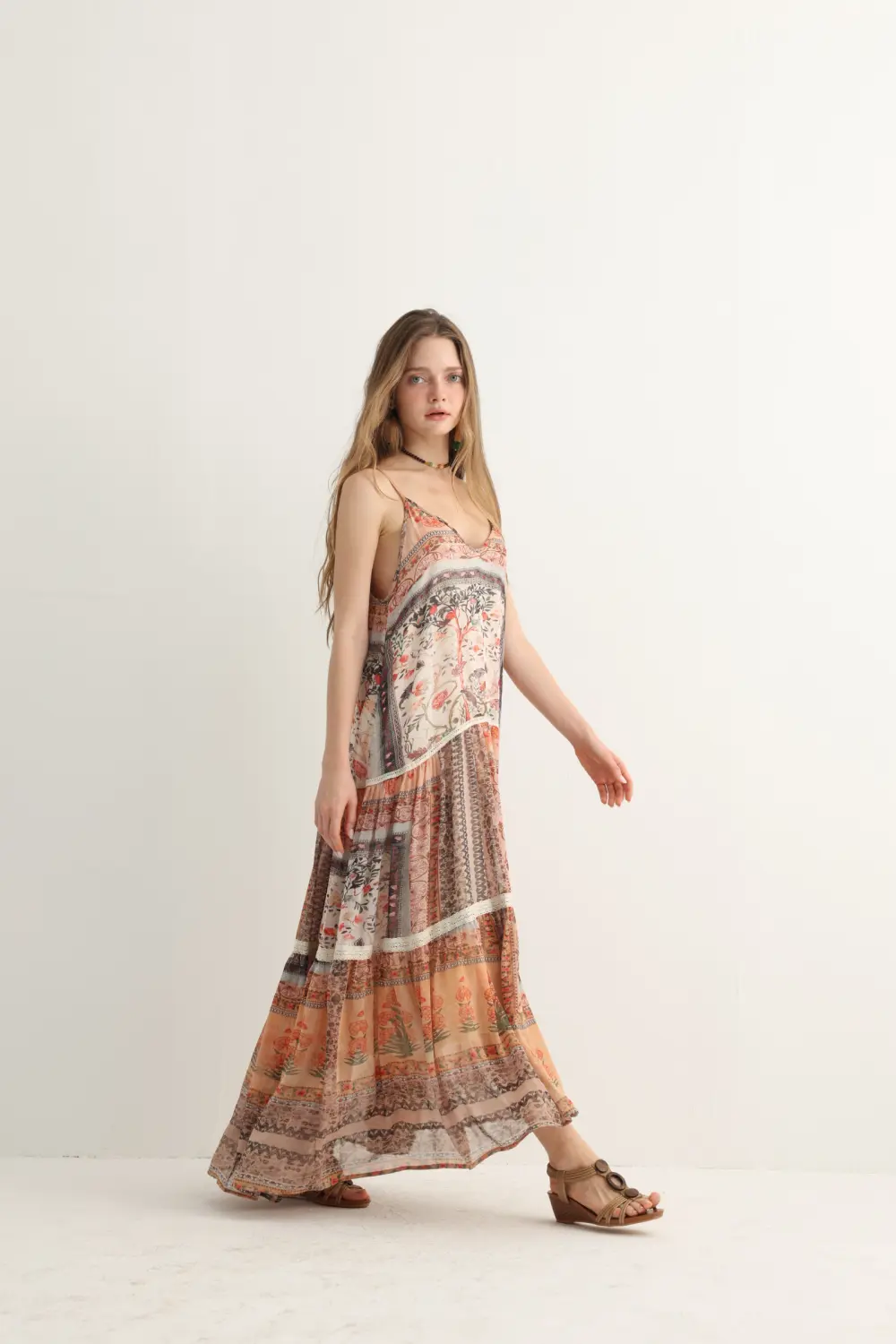 Haven & Drift Women's Boho Floral Print Vacation Dress - Flowy Tiered Maxi Dress - Image 11