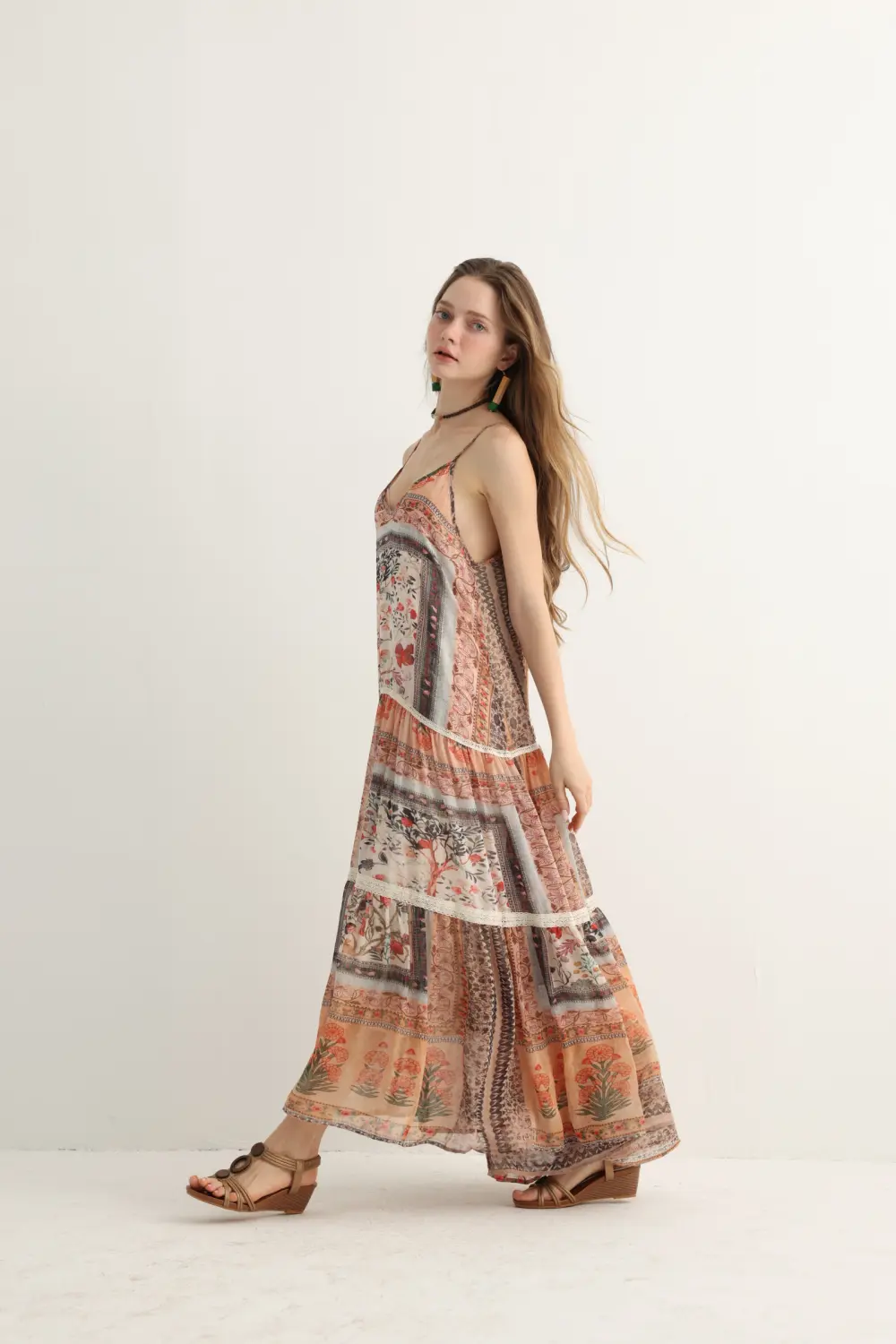 Haven & Drift Women's Boho Floral Print Vacation Dress - Flowy Tiered Maxi Dress - Image 10