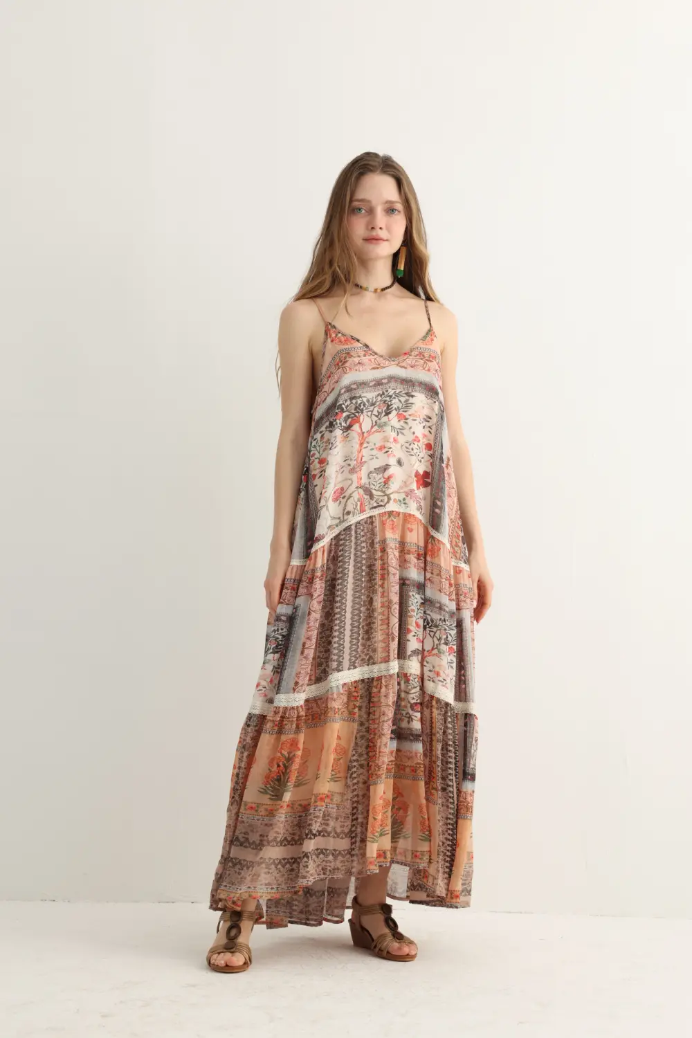 Haven & Drift Women's Boho Floral Print Vacation Dress - Flowy Tiered Maxi Dress - Image 8