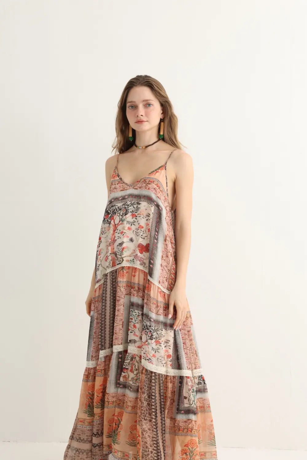 Haven & Drift Women's Boho Floral Print Vacation Dress - Flowy Tiered Maxi Dress - Image 7