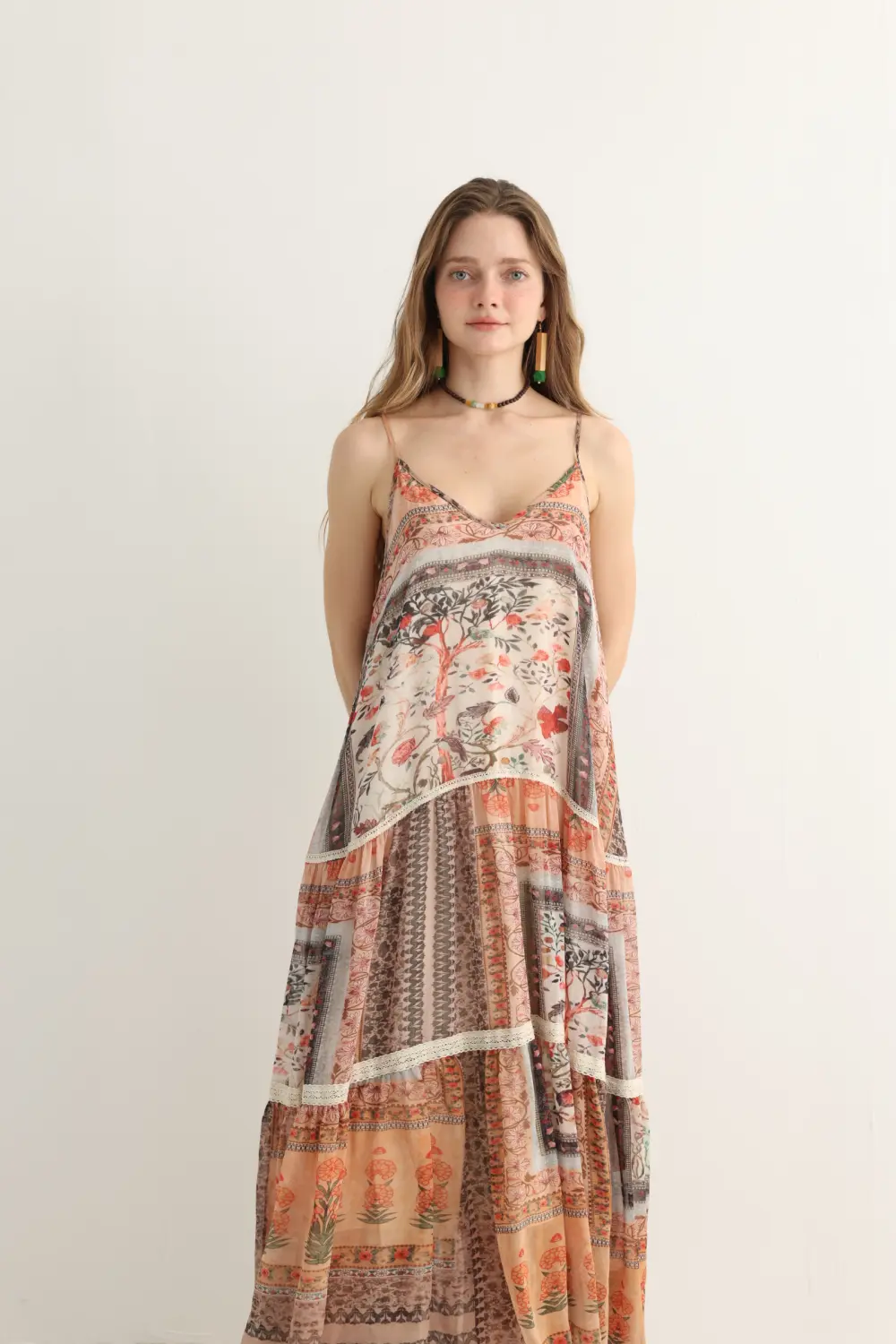 Haven & Drift Women's Boho Floral Print Vacation Dress - Flowy Tiered Maxi Dress - Image 6