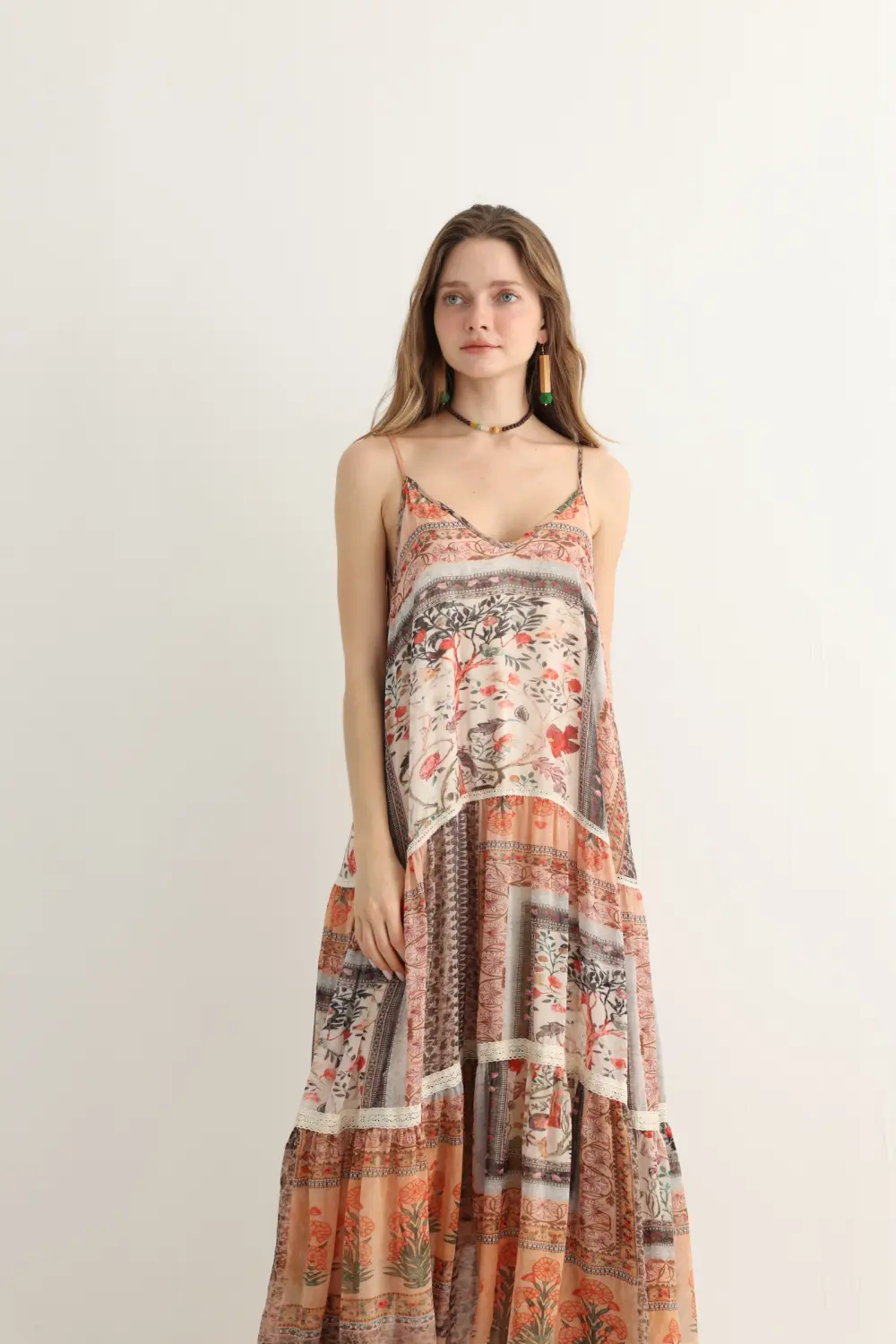 Haven & Drift Women's Boho Floral Print Vacation Dress - Flowy Tiered Maxi Dress - Image 5