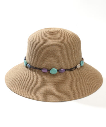Vintage Ethnic Colorful Beaded Bucket Hat, Handwoven Texture Face-Slimming Sun Hat, Literary Fresh Versatile Vacation Style Straw Hat