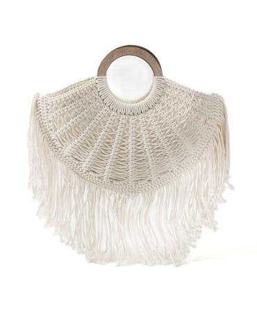 Stunning Tassel White Woven Bag! Wood Ring Handle Fairy Vibe, Summer Outing Beach Vacation Atmosphere Essential, Versatile Straw Tote.