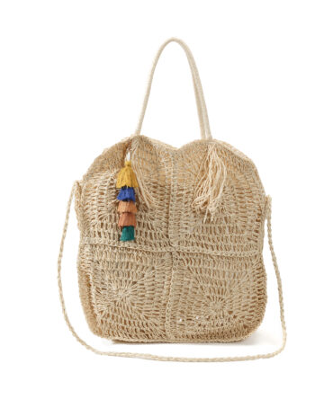 High Aesthetic Petal Edge Colorful Tassel Woven Bag, Long Strap Shoulder Crossbody Straw Bag, Summer Vacation Outing Photo Prop.