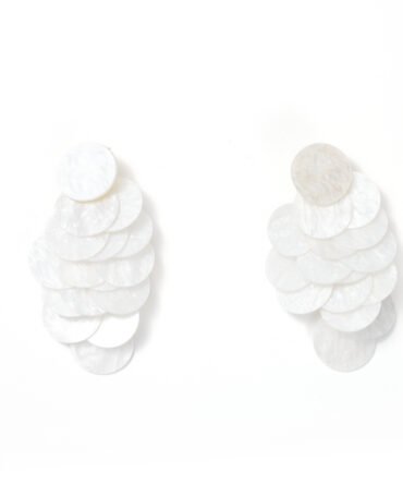 Minimalist Premium White Layered Disc Earrings, Fresh Clean Versatile Elegant Accessory, Summer Daily Commute Vacation Dual-Use.