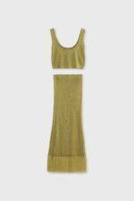 Lavender Knit Shorts Set with Cable Texture - Image 11