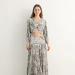 Bandana Print Maxi Skirt Set