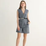 Blue Vest and Shorts Set
