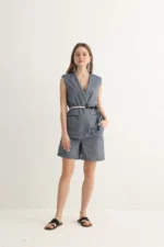 Blue Vest and Shorts Set