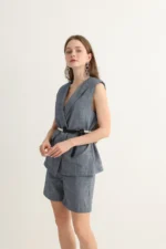 Blue Vest and Shorts Set - Image 9