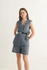 Blue Vest and Shorts Set - Image 5