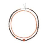 Bright and Skin-Brightening! Orange Contrast Layered Handmade Beaded Necklace, Summer Vacation Outing Atmosphere Essential.