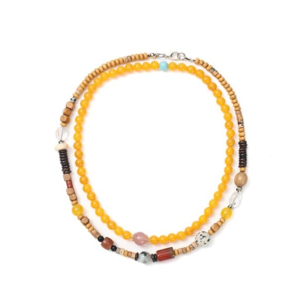New Layered Handmade Beaded Necklace, Women's Summer Versatile Vacation Choker, Multi-Color Patchwork Retro Ethnic Accessory