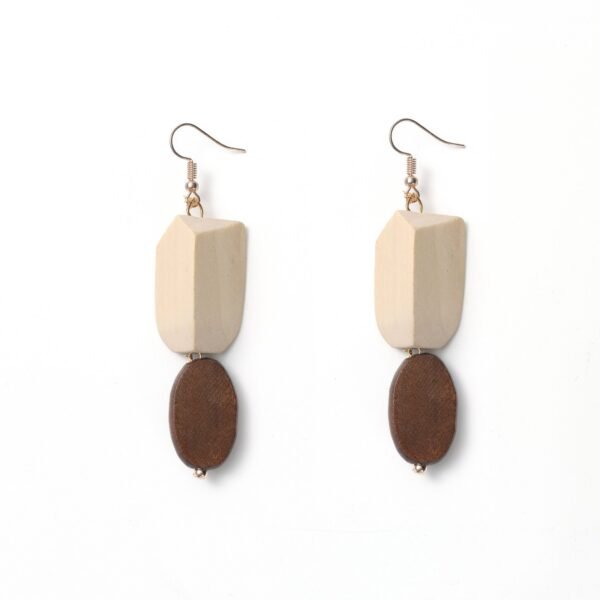 Literary Premium Patchwork Geometric Long Drops, Earth Tone Handmade Texture Earrings, Summer Vacation Outing Versatile Face-Slimming.