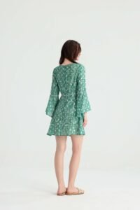 Sage Paisley Mini Dress - Image 9