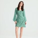 Sage Paisley Mini Dress