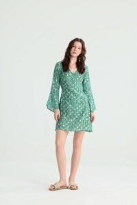 Sage Paisley Mini Dress