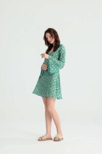 Sage Paisley Mini Dress - Image 7