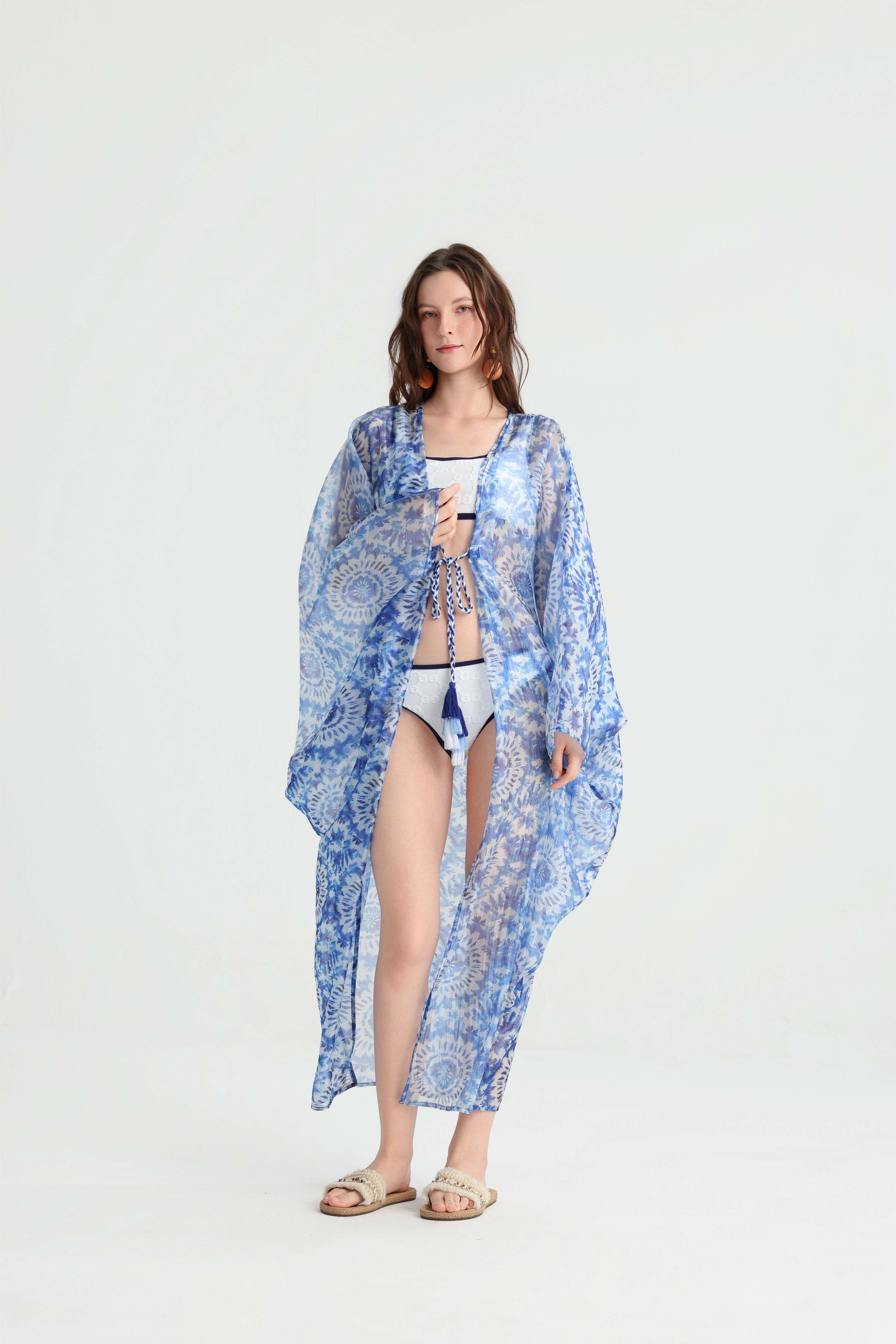 FT626469.jpg Blue Mandala Beach Kimono Cover-Up - Image 1