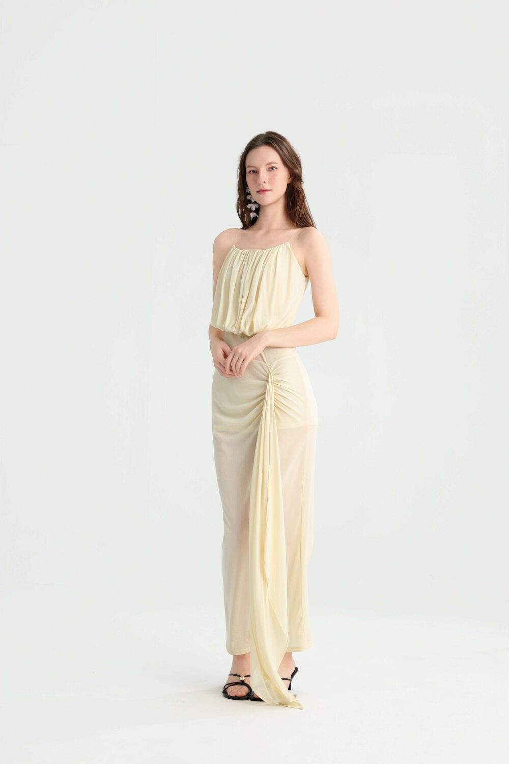 Sweet Fairy Draped Vacation Party Maxi Dress