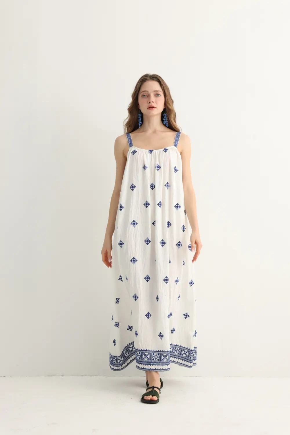 Greek-Inspired-Floral-Embroidered-Long-Dress-01.webp Greek-Inspired Blue Embroidered Maxi Dress - Image 1