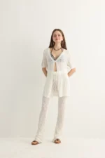 Open-Knit Beach Set with Flare Pants - Image 9