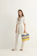 Open-Knit Beach Set with Flare Pants - Image 8