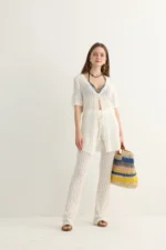 Open-Knit Beach Set with Flare Pants - Image 7