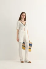 Open-Knit Beach Set with Flare Pants - Image 6