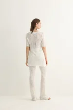 Open-Knit Beach Set with Flare Pants - Image 3