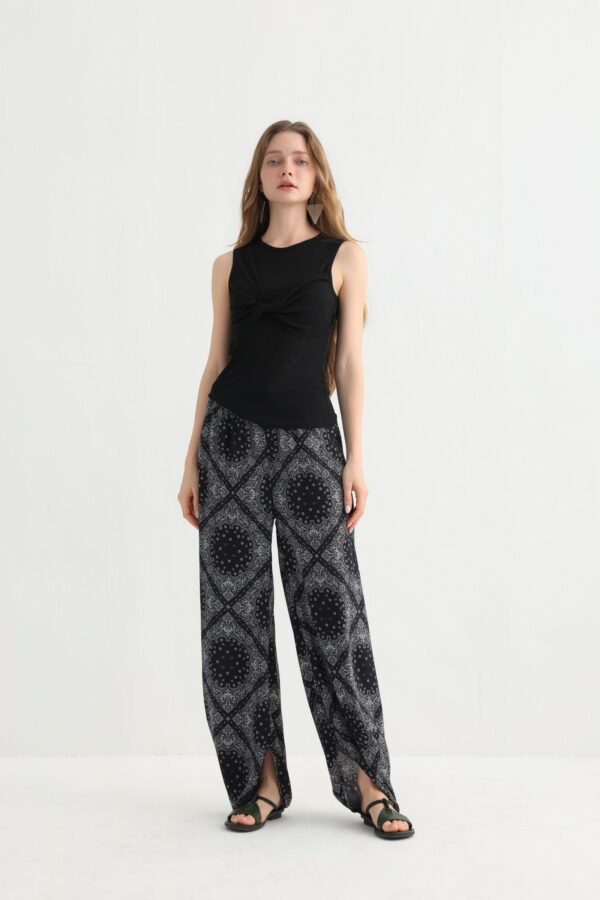 Original Design Bohemian Printed Split Hem Loose Pants- Comfortable Summer Casual Wear