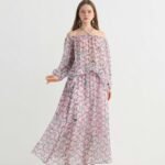 Original Design Off-Shoulder Floral Resort Maxi Dress forWomen - Lightweight Bohemian Style, Elegant Beach,Travel & Vacation Wear Essential