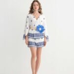 Embroidered V-Neck Boho Romper