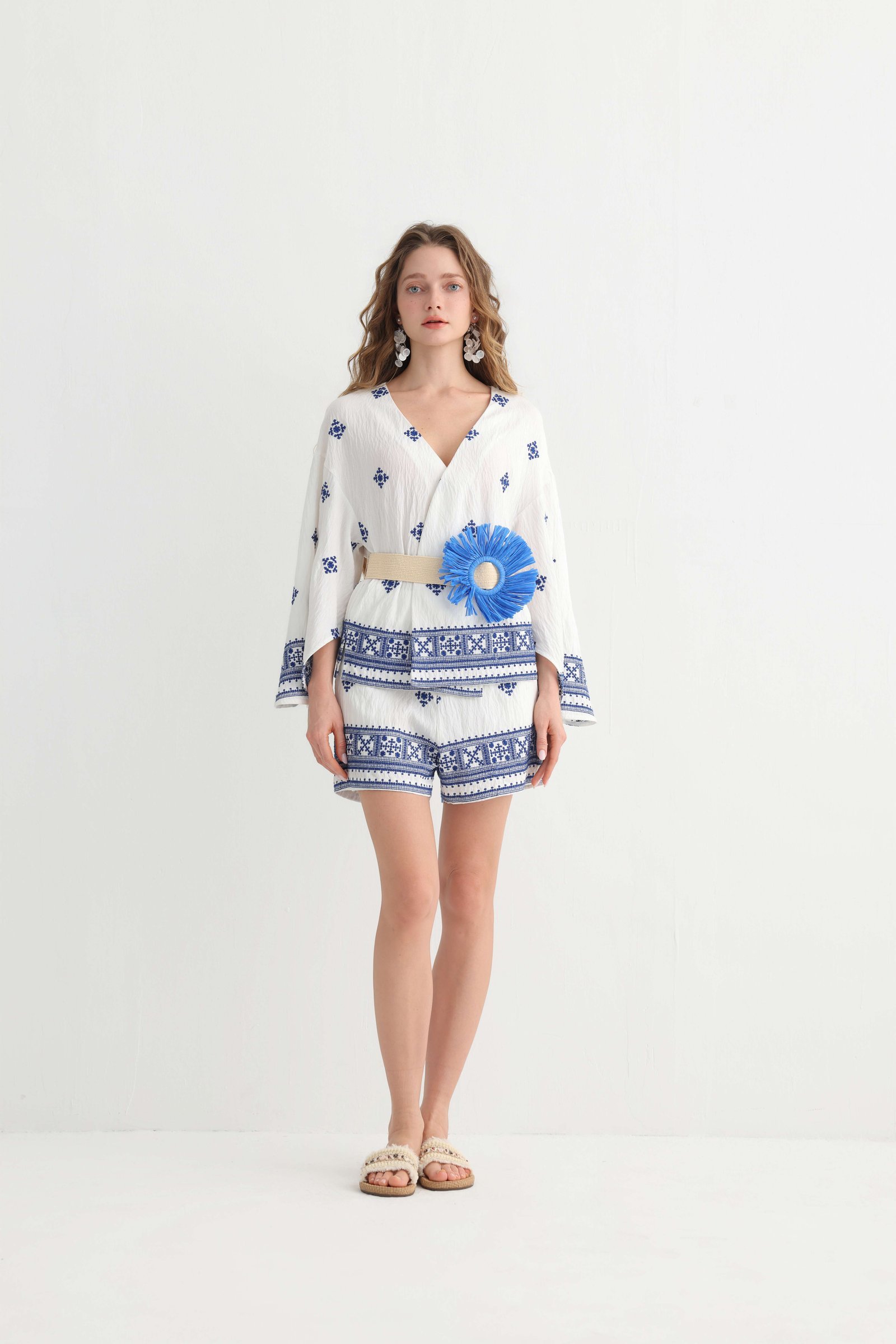 IMG_9219.jpg Embroidered V-Neck Boho Romper - Image 1