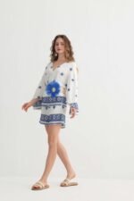 Embroidered V-Neck Boho Romper - Image 7